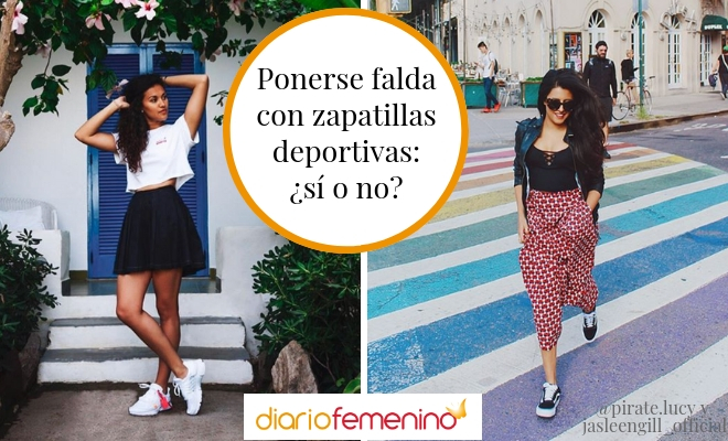 Faldas con zapatos discount deportivos